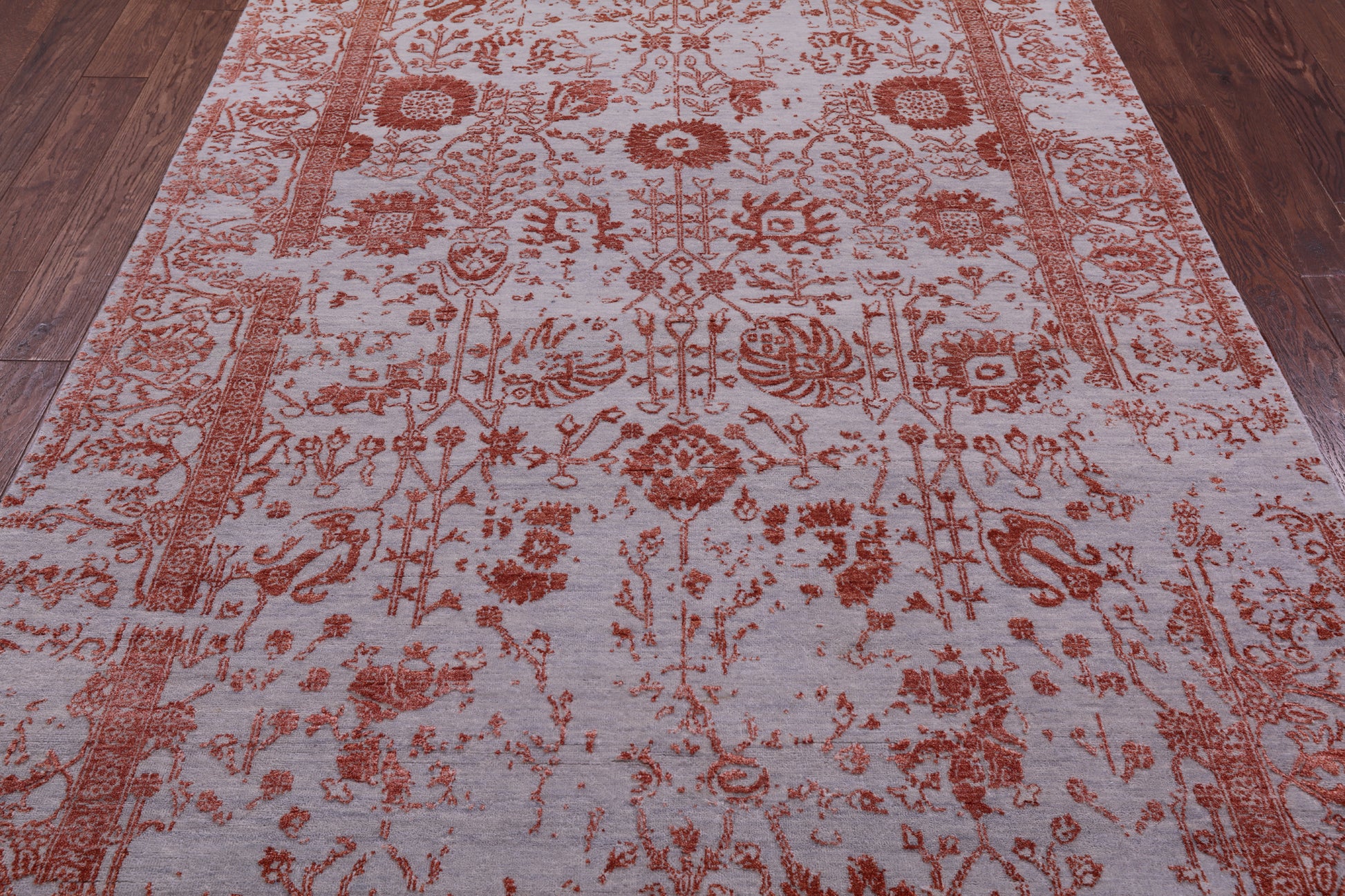 Grey Persian Handmade Wool & Silk Rug - 5' 10" X 9' 1" - Golden Nile
