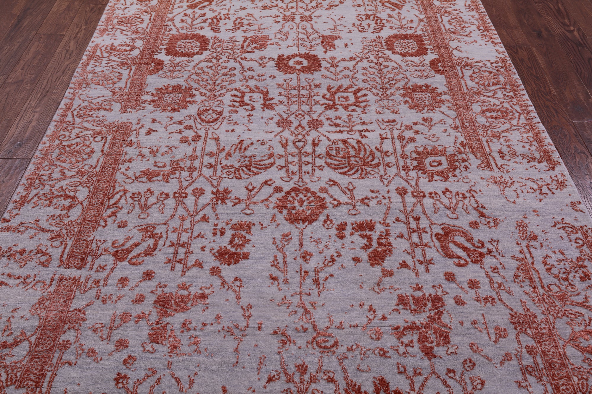 Grey Persian Handmade Wool & Silk Rug - 5' 10" X 9' 1" - Golden Nile