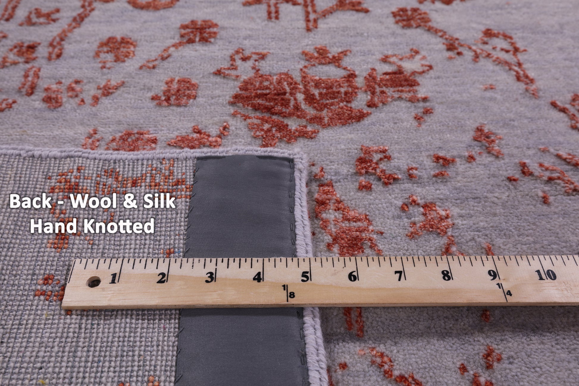 Grey Persian Handmade Wool & Silk Rug - 5' 10" X 9' 1" - Golden Nile