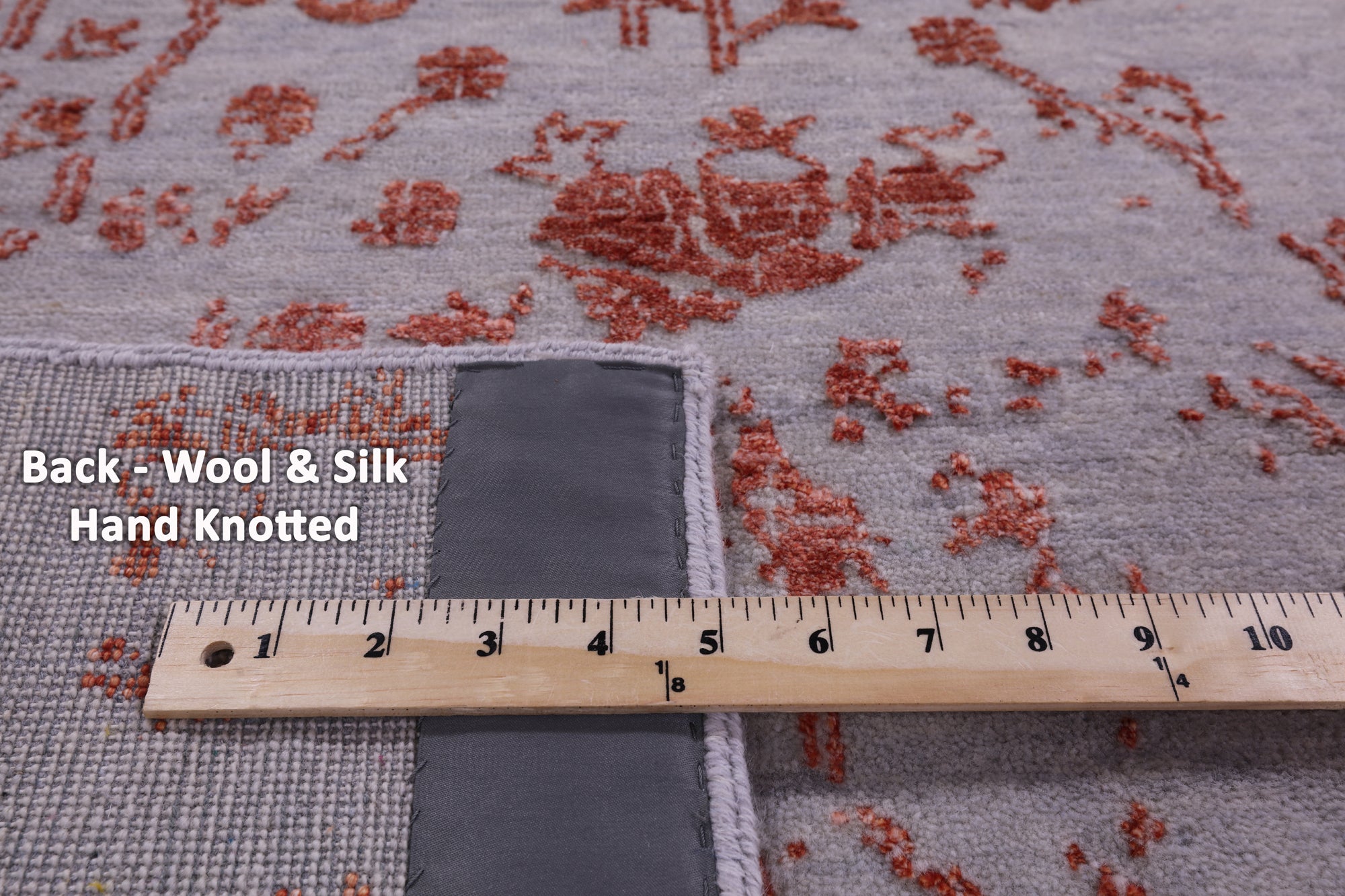 Grey Persian Handmade Wool & Silk Rug - 5' 10" X 9' 1" - Golden Nile