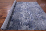 Grey Contemporary Hand Knotted Wool & Silk Area Rug - 9' 0" X 12' 0" - Golden Nile