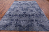 Grey Contemporary Hand Knotted Wool & Silk Area Rug - 9' 0" X 12' 0" - Golden Nile