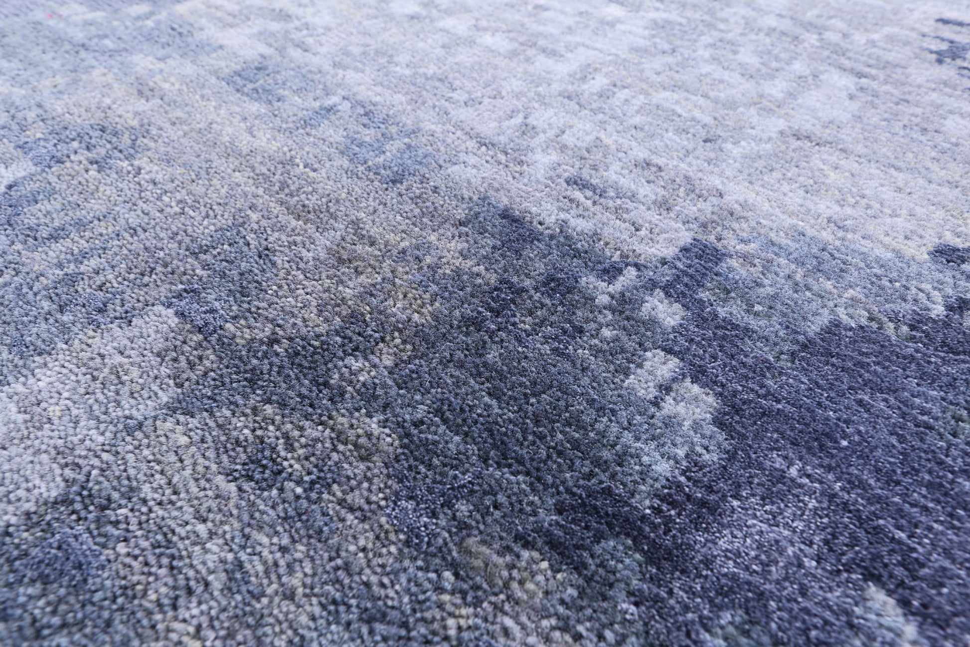 Grey Contemporary Hand Knotted Wool & Silk Area Rug - 9' 0" X 12' 0" - Golden Nile