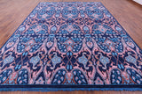 Blue Turkish Oushak Hand Knotted Wool Rug - 10' 5" X 14' 1" - Golden Nile