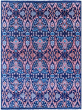Blue Turkish Oushak Hand Knotted Wool Rug - 10' 5" X 14' 1" - Golden Nile