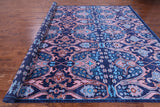 Blue Turkish Oushak Hand Knotted Wool Rug - 10' 5" X 14' 1" - Golden Nile