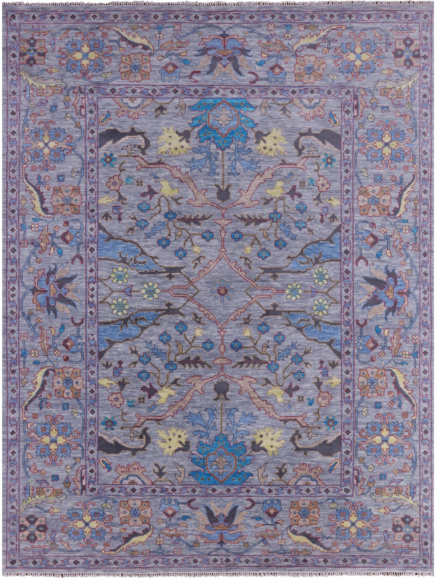 Grey Turkish Oushak Handmade Wool Rug - 9' 2" X 12' 2" - Golden Nile