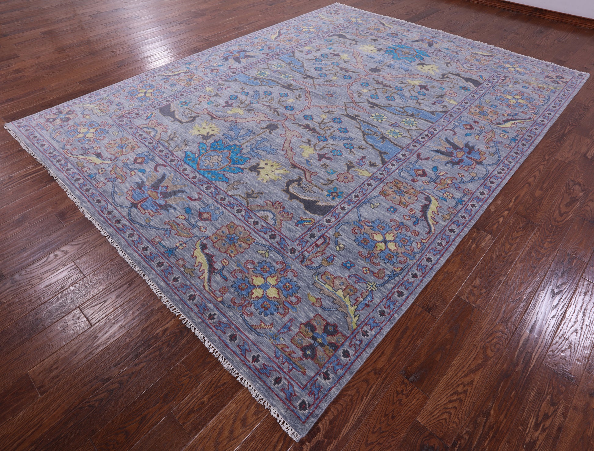 Grey Turkish Oushak Handmade Wool Rug - 9' 2" X 12' 2" - Golden Nile