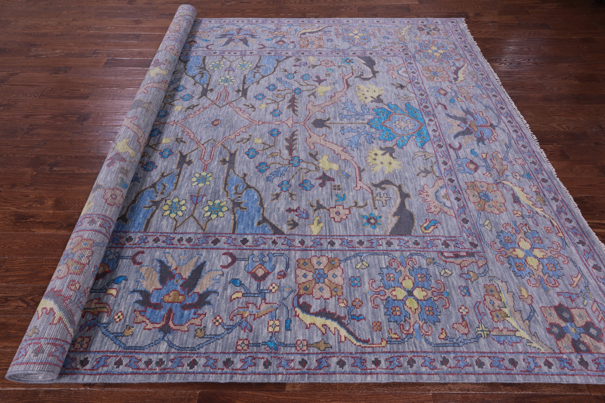 Grey Turkish Oushak Handmade Wool Rug - 9' 2" X 12' 2" - Golden Nile