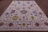 Pink Turkish Oushak Hand Knotted Wool Rug - 9' 1" X 12' 4" - Golden Nile