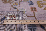 Pink Turkish Oushak Hand Knotted Wool Rug - 9' 1" X 12' 4" - Golden Nile