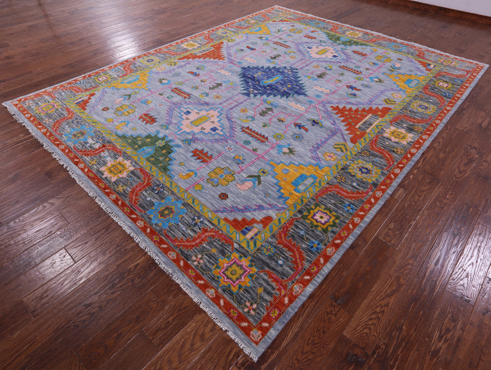 Kazak Hand Knotted Wool Rug - 9' 1" X 11' 10" - Golden Nile