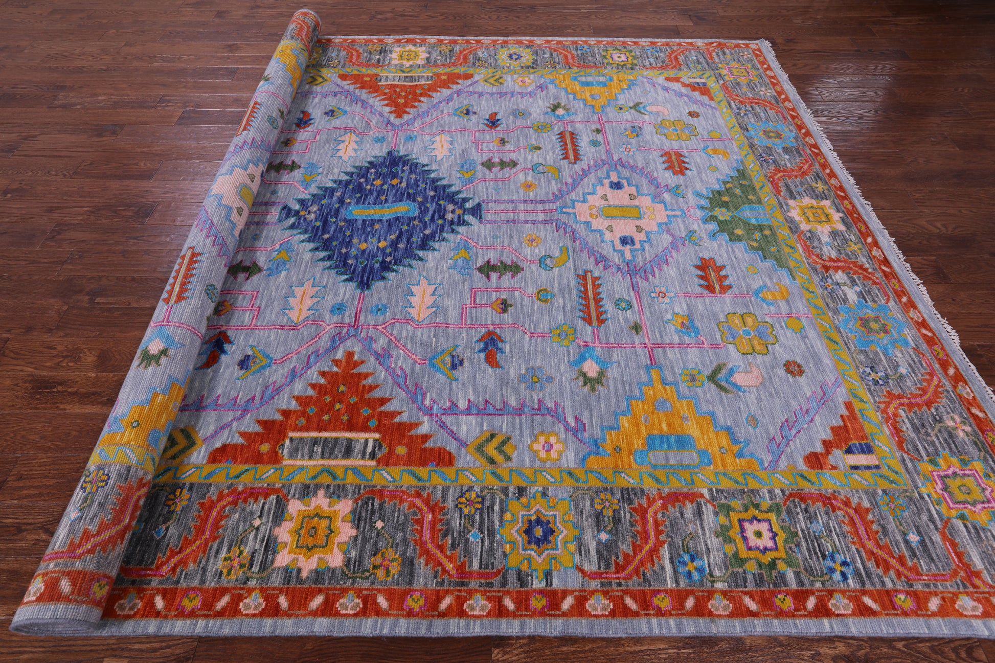 Kazak Hand Knotted Wool Rug - 9' 1" X 11' 10" - Golden Nile