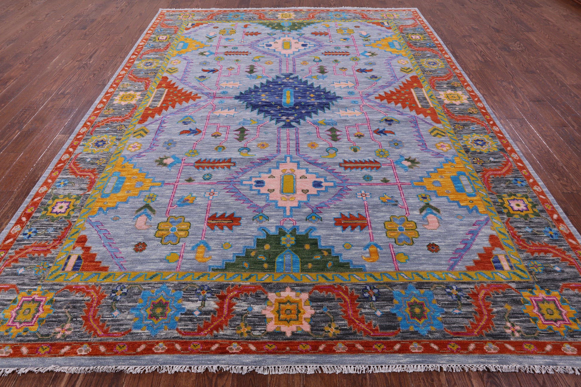 Kazak Hand Knotted Wool Rug - 9' 1" X 11' 10" - Golden Nile
