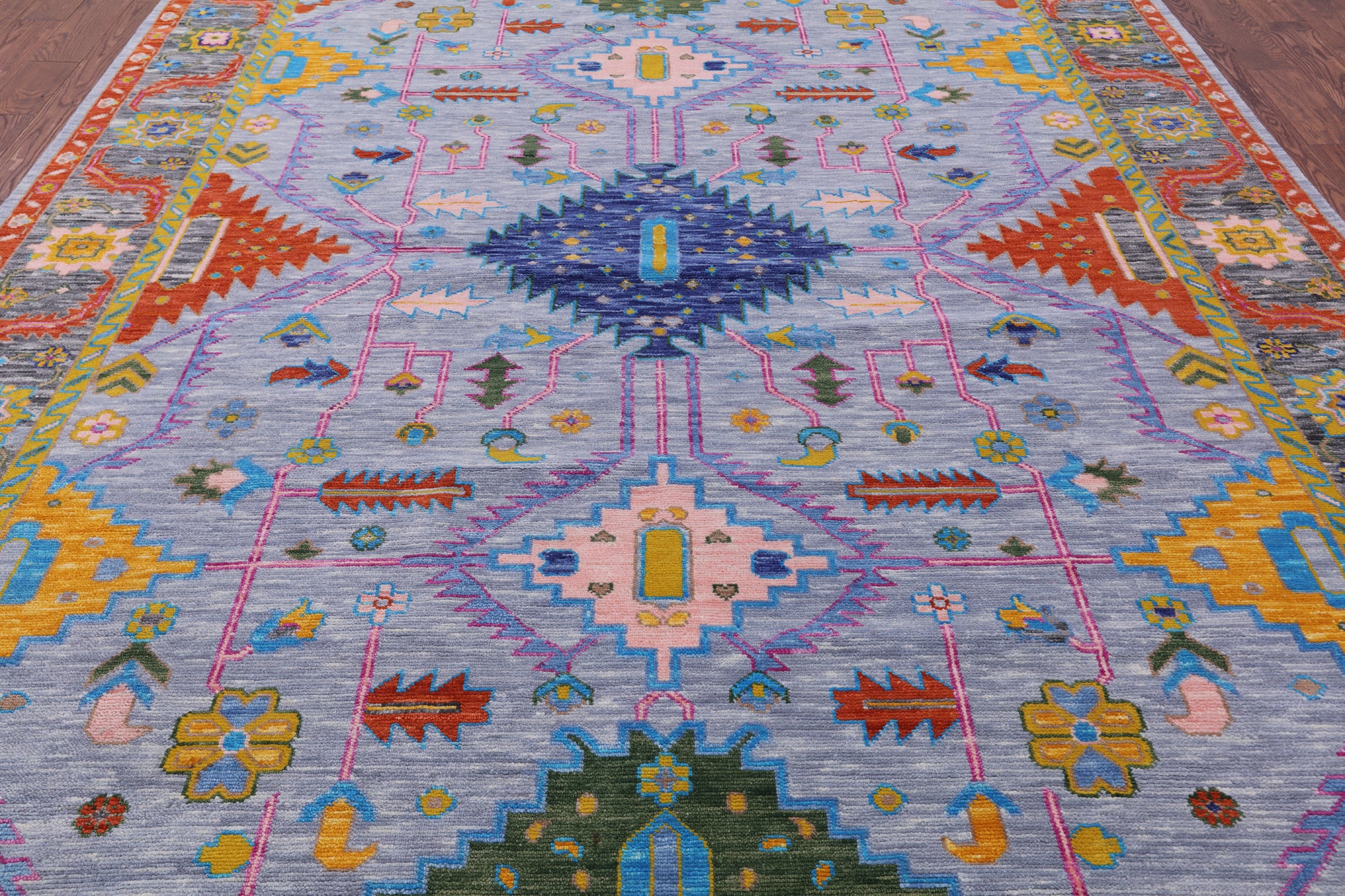 Kazak Hand Knotted Wool Rug - 9' 1" X 11' 10" - Golden Nile