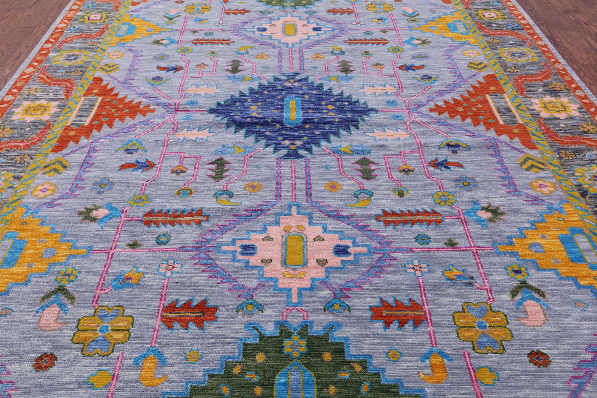 Kazak Hand Knotted Wool Rug - 9' 1" X 11' 10" - Golden Nile