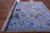 Grey Turkish Oushak Hand Knotted Wool Rug - 9' 0" X 11' 10" - Golden Nile