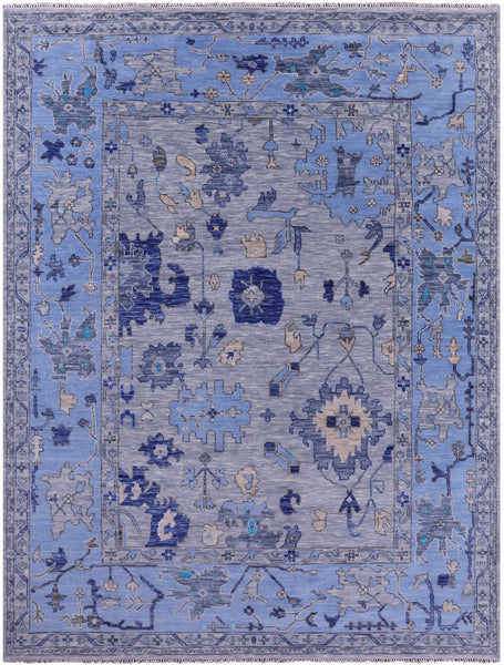 Grey Turkish Oushak Hand Knotted Wool Rug - 9' 0" X 11' 10" - Golden Nile