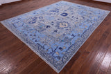 Grey Turkish Oushak Hand Knotted Wool Rug - 9' 0" X 11' 10" - Golden Nile