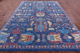 Blue Turkish Oushak Hand Knotted Wool Rug - 9' 1" X 12' 0" - Golden Nile