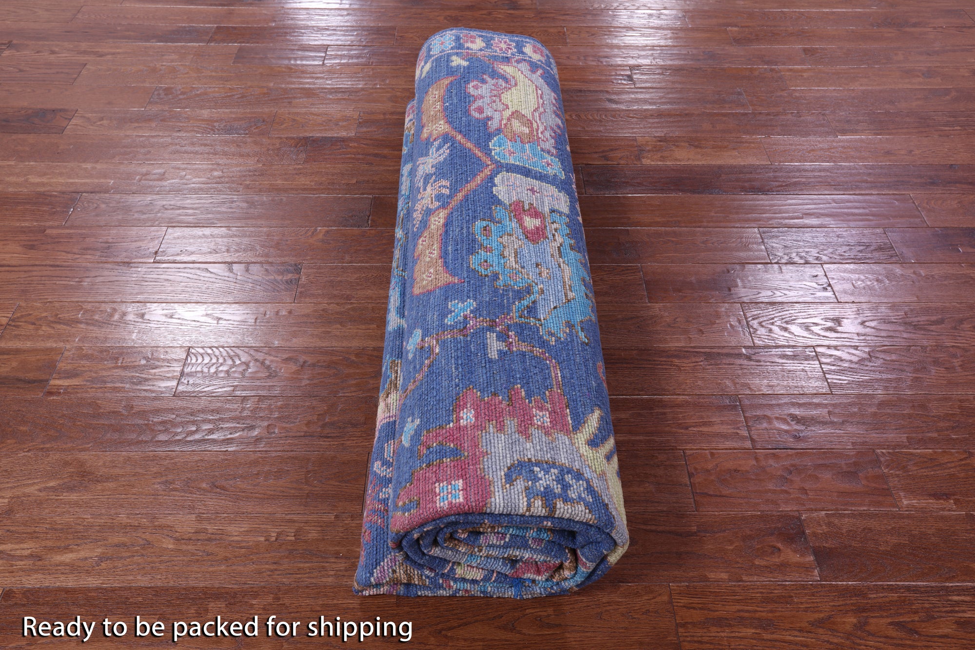 Blue Turkish Oushak Hand Knotted Wool Rug - 9' 1" X 12' 0" - Golden Nile