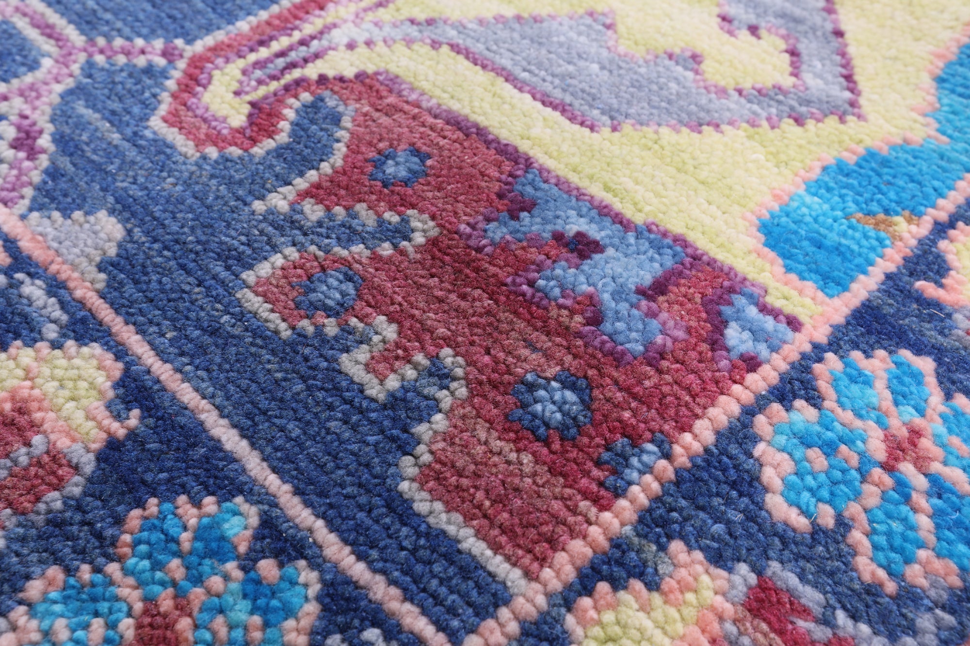 Blue Turkish Oushak Hand Knotted Wool Rug - 9' 1" X 12' 0" - Golden Nile