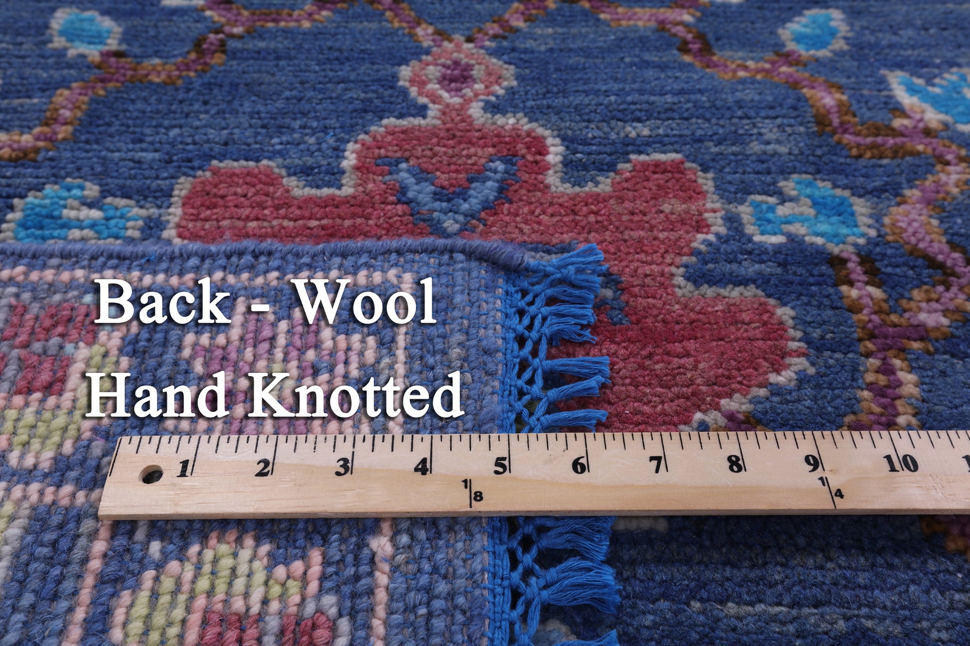 Blue Turkish Oushak Hand Knotted Wool Rug - 9' 1" X 12' 0" - Golden Nile
