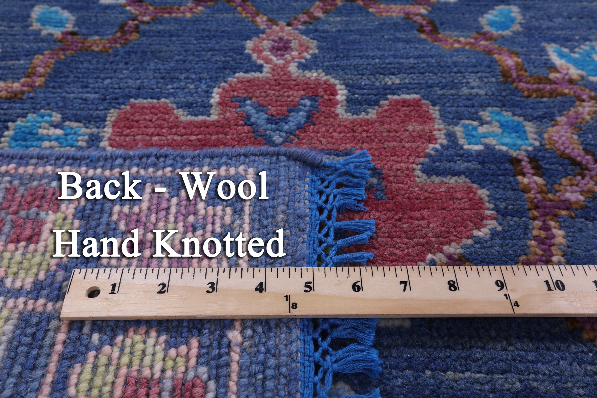 Blue Turkish Oushak Hand Knotted Wool Rug - 9' 1" X 12' 0" - Golden Nile