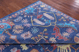 Blue Turkish Oushak Hand Knotted Wool Rug - 9' 1" X 12' 0" - Golden Nile
