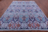 Blue Turkish Oushak Hand Knotted Wool Rug - 9' 2" X 12' 0" - Golden Nile