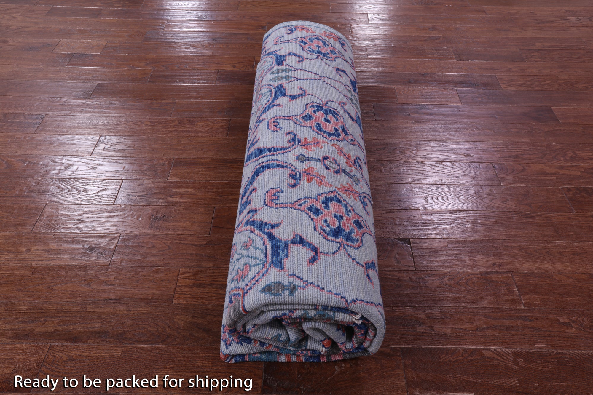 Blue Turkish Oushak Hand Knotted Wool Rug - 9' 2" X 12' 0" - Golden Nile