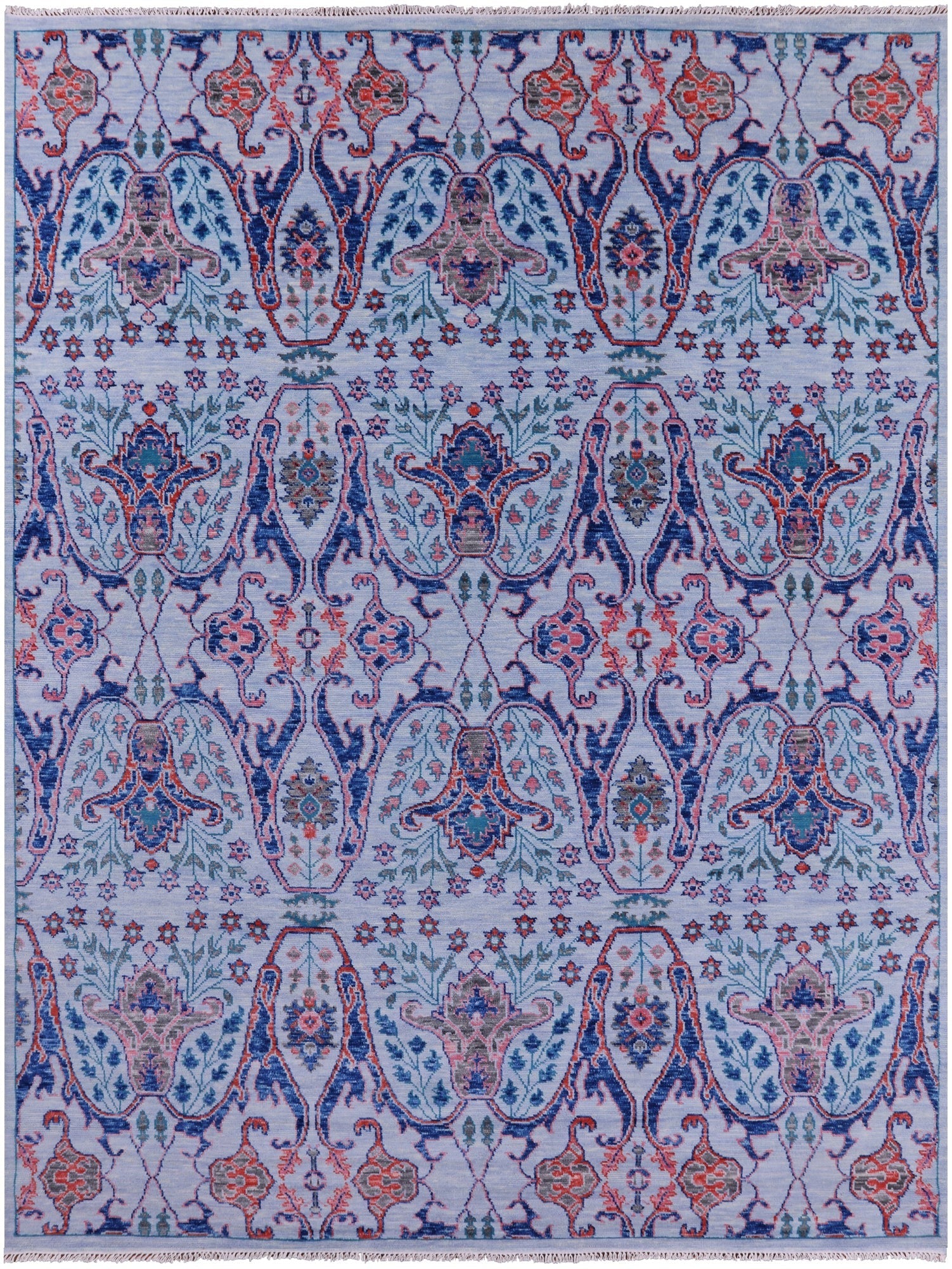 Blue Turkish Oushak Hand Knotted Wool Rug - 9' 2" X 12' 0" - Golden Nile
