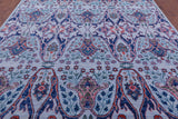 Blue Turkish Oushak Hand Knotted Wool Rug - 9' 2" X 12' 0" - Golden Nile