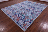 Blue Turkish Oushak Hand Knotted Wool Rug - 9' 2" X 12' 0" - Golden Nile