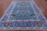 Blue Persian Fine Serapi Hand Knotted Wool Rug - 9' 1" X 11' 11" - Golden Nile