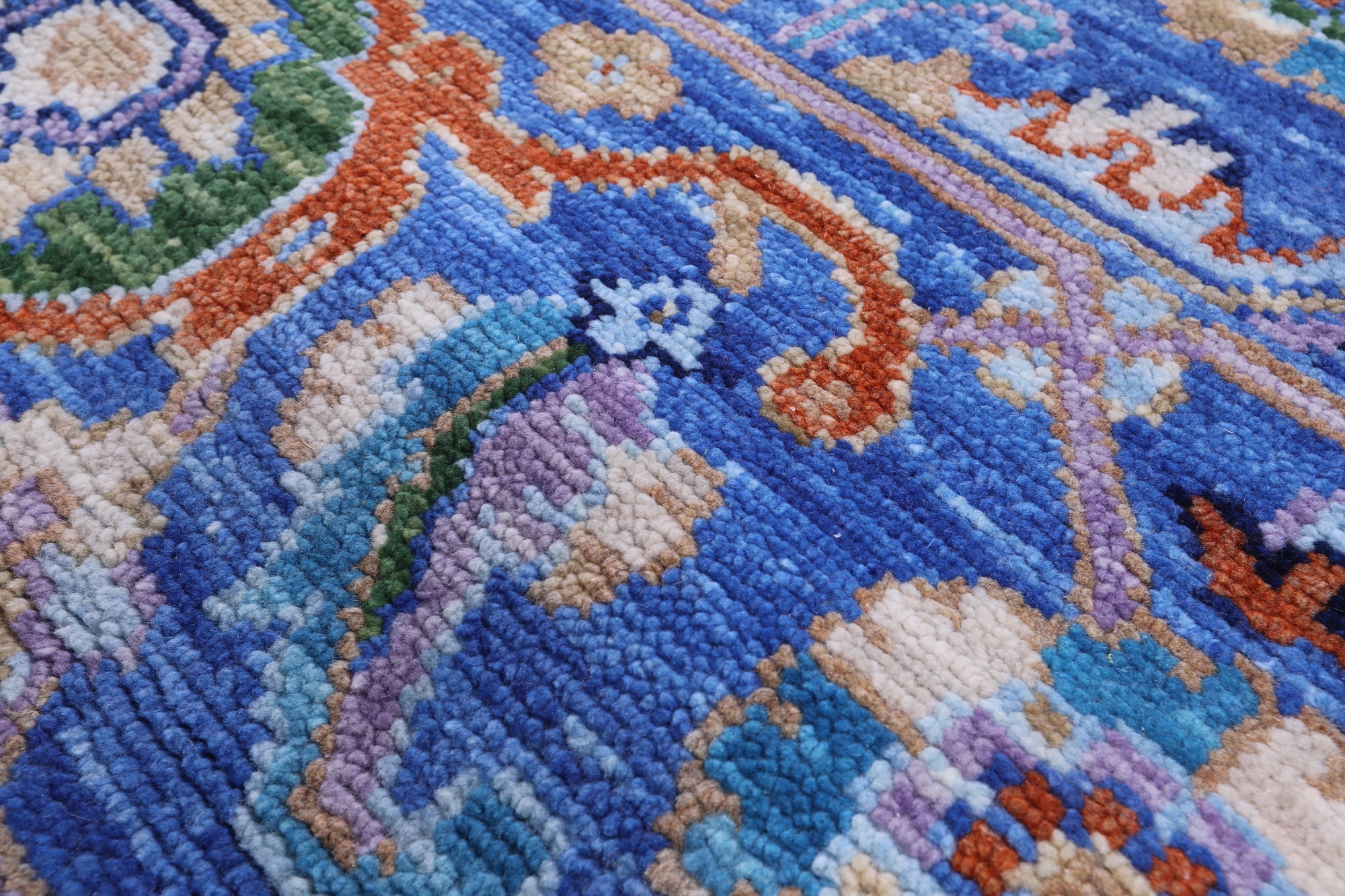 Blue Persian Fine Serapi Hand Knotted Wool Rug - 9' 1" X 11' 11" - Golden Nile