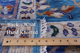 Blue Persian Fine Serapi Hand Knotted Wool Rug - 9' 1" X 11' 11" - Golden Nile