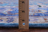 Blue Persian Fine Serapi Hand Knotted Wool Rug - 9' 1" X 11' 11" - Golden Nile