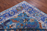 Blue Persian Fine Serapi Hand Knotted Wool Rug - 9' 1" X 11' 11" - Golden Nile