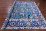 Blue Persian Fine Serapi Hand Knotted Wool Rug - 9' 1" X 11' 11" - Golden Nile