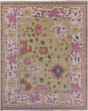 Green Turkish Oushak Hand Knotted Wool Rug - 8' 2" X 10' 3" - Golden Nile