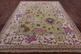 Green Turkish Oushak Hand Knotted Wool Rug - 8' 2" X 10' 3" - Golden Nile