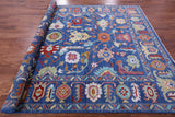 Blue Turkish Oushak Handmade Wool Rug - 8' 1" X 10' 0" - Golden Nile
