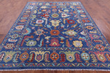 Blue Turkish Oushak Handmade Wool Rug - 8' 1" X 10' 0" - Golden Nile