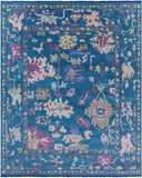 Blue Turkish Oushak Hand Knotted Wool Rug - 8' 0" X 10' 2" - Golden Nile