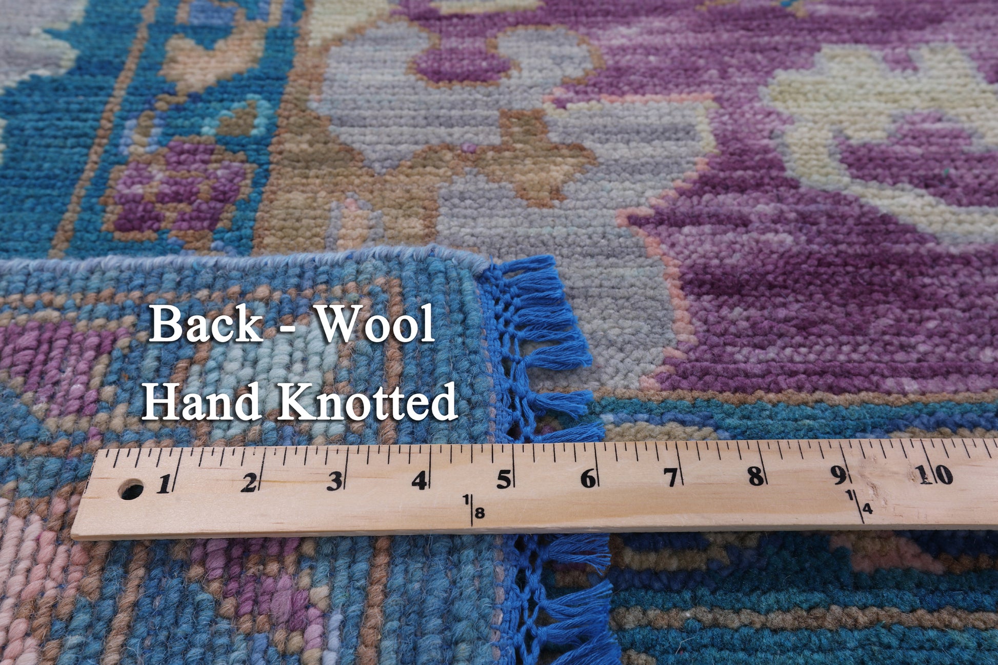 Blue Turkish Oushak Hand Knotted Wool Rug - 8' 0" X 10' 2" - Golden Nile