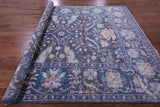 Blue Turkish Oushak Hand Knotted Wool Rug - 8' 2" X 10' 2" - Golden Nile
