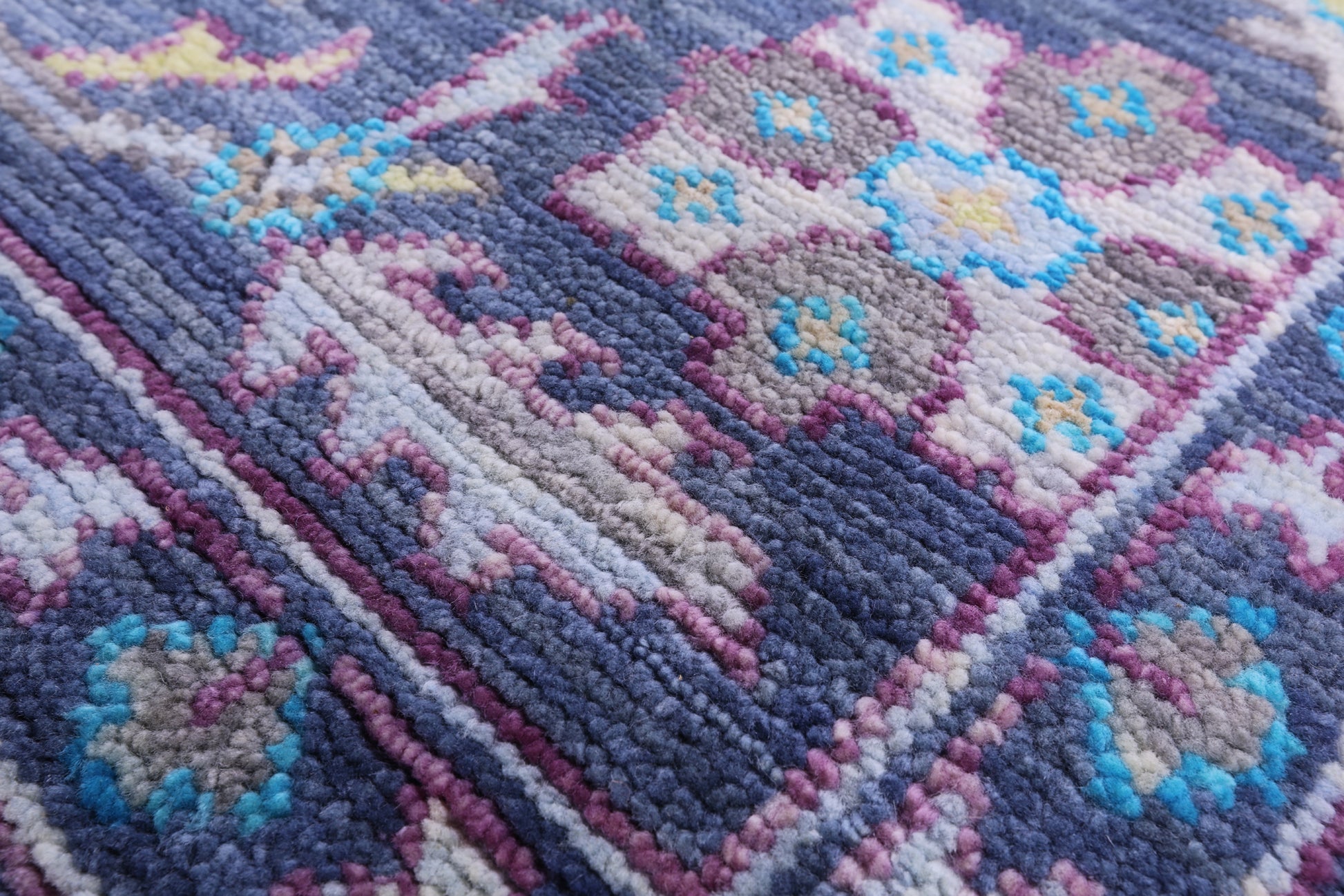 Blue Turkish Oushak Hand Knotted Wool Rug - 8' 2" X 10' 2" - Golden Nile