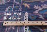 Blue Turkish Oushak Hand Knotted Wool Rug - 8' 2" X 10' 2" - Golden Nile