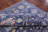 Blue Turkish Oushak Hand Knotted Wool Rug - 8' 2" X 10' 2" - Golden Nile